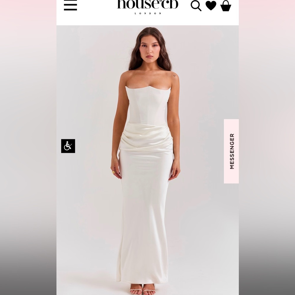 HOUSE OF CB IVORY STRAPLESS CORSET DRESS